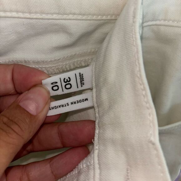 Ann Taylor Loft modern straight white jeans EUC - Picture 5 of 9